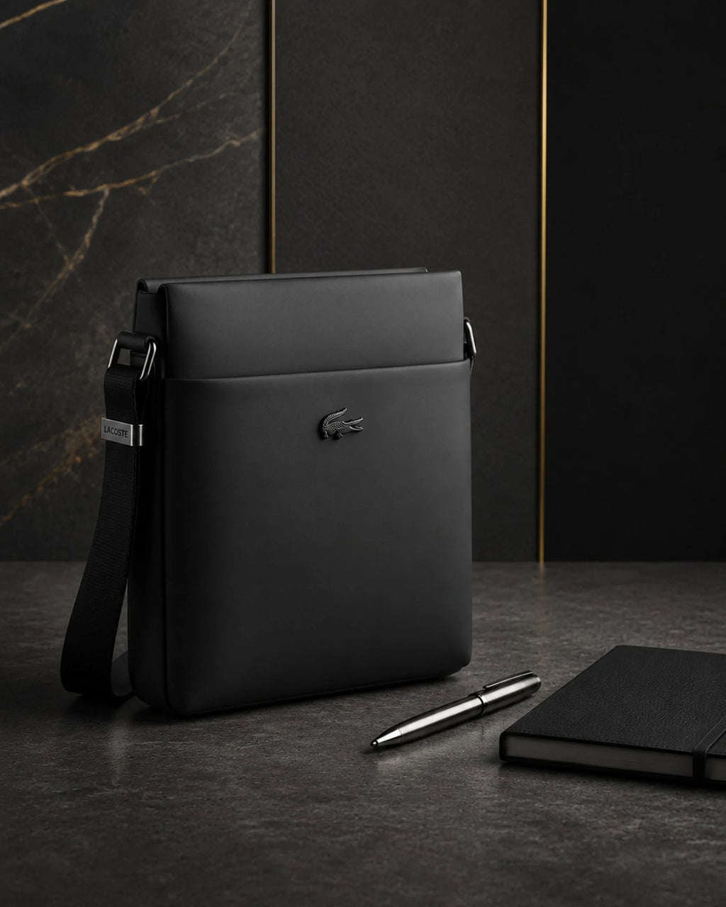 Lacoste-style bag in black