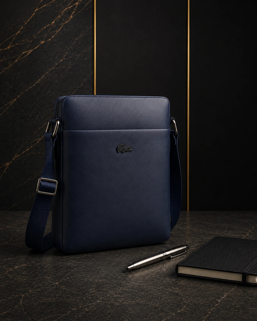 Lacoste-style bag in navy