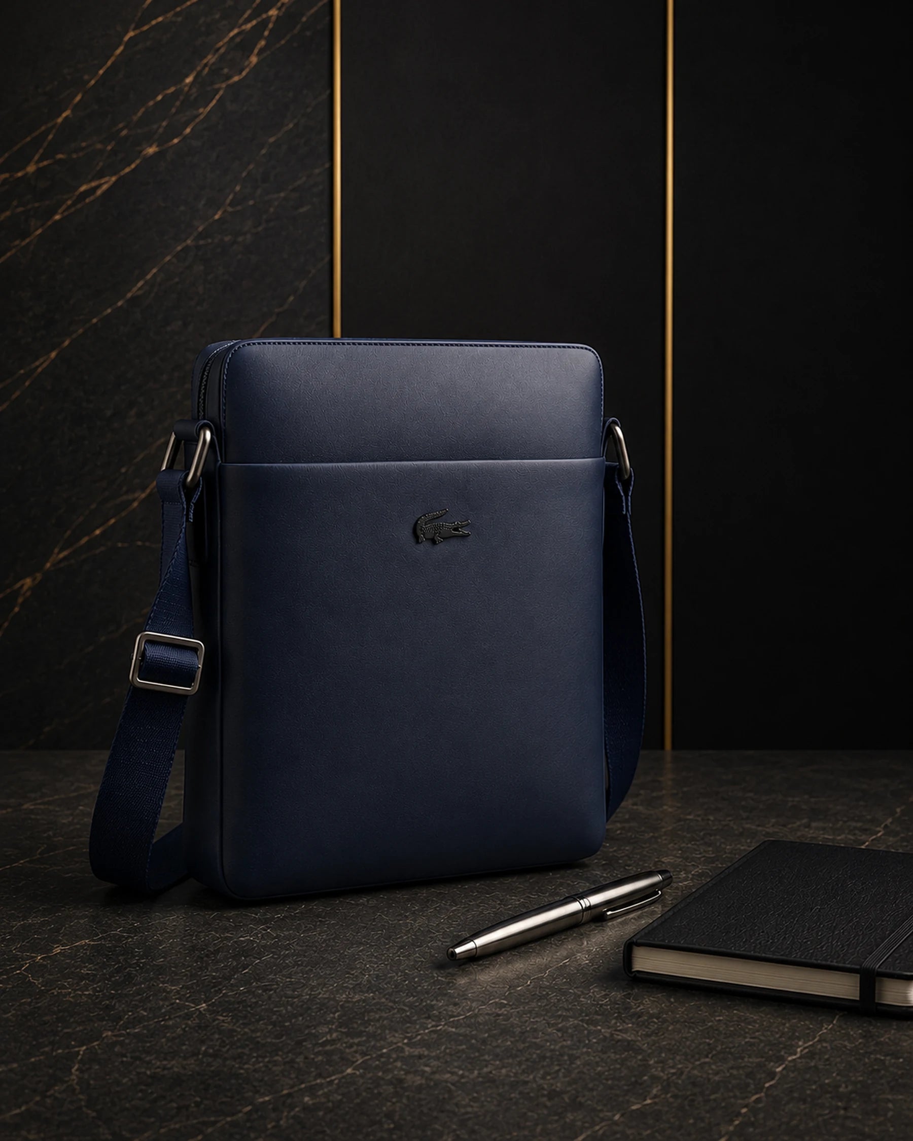 Lacoste-style bag in navy