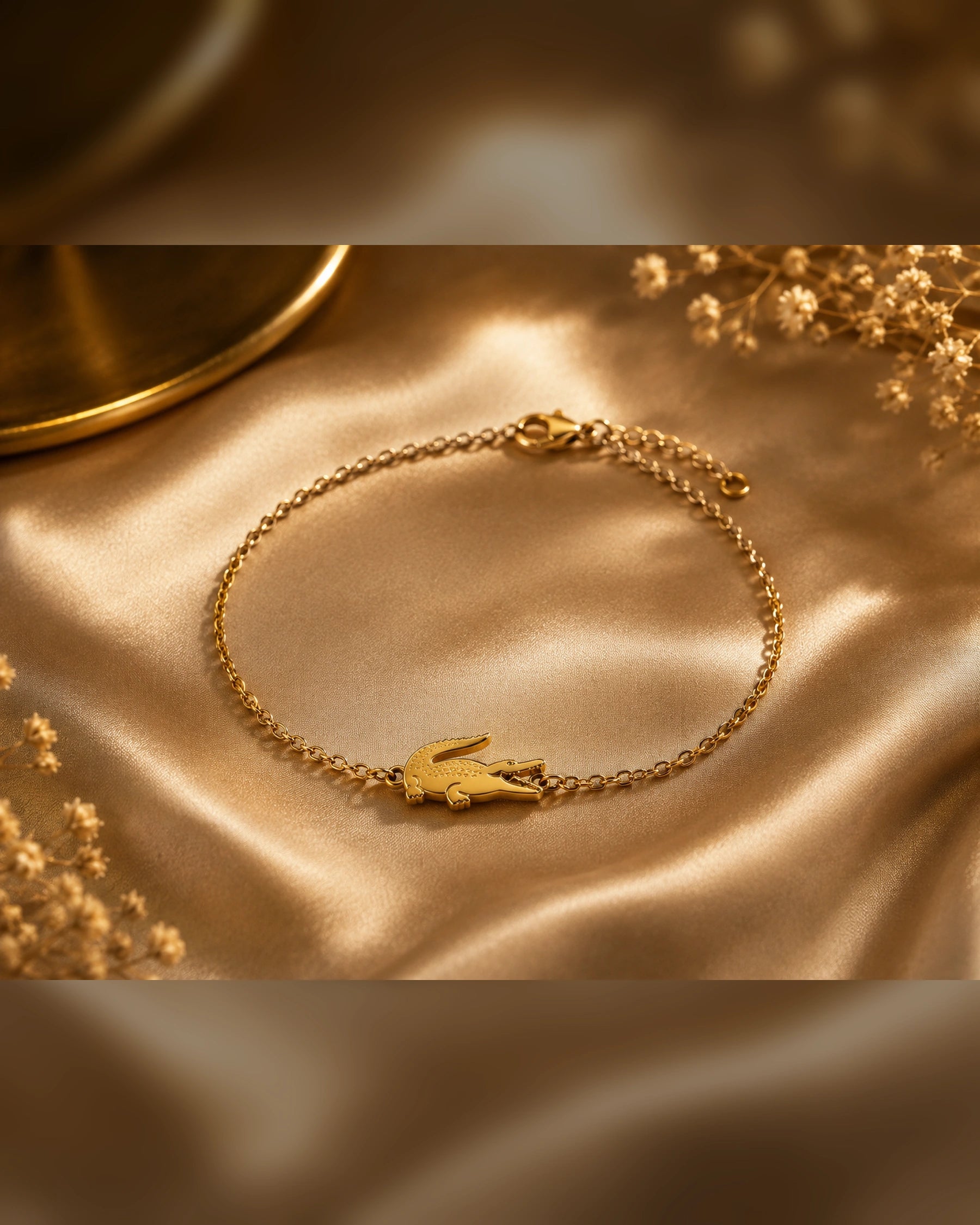 Lacoste-style women's bracelet in gold, detail