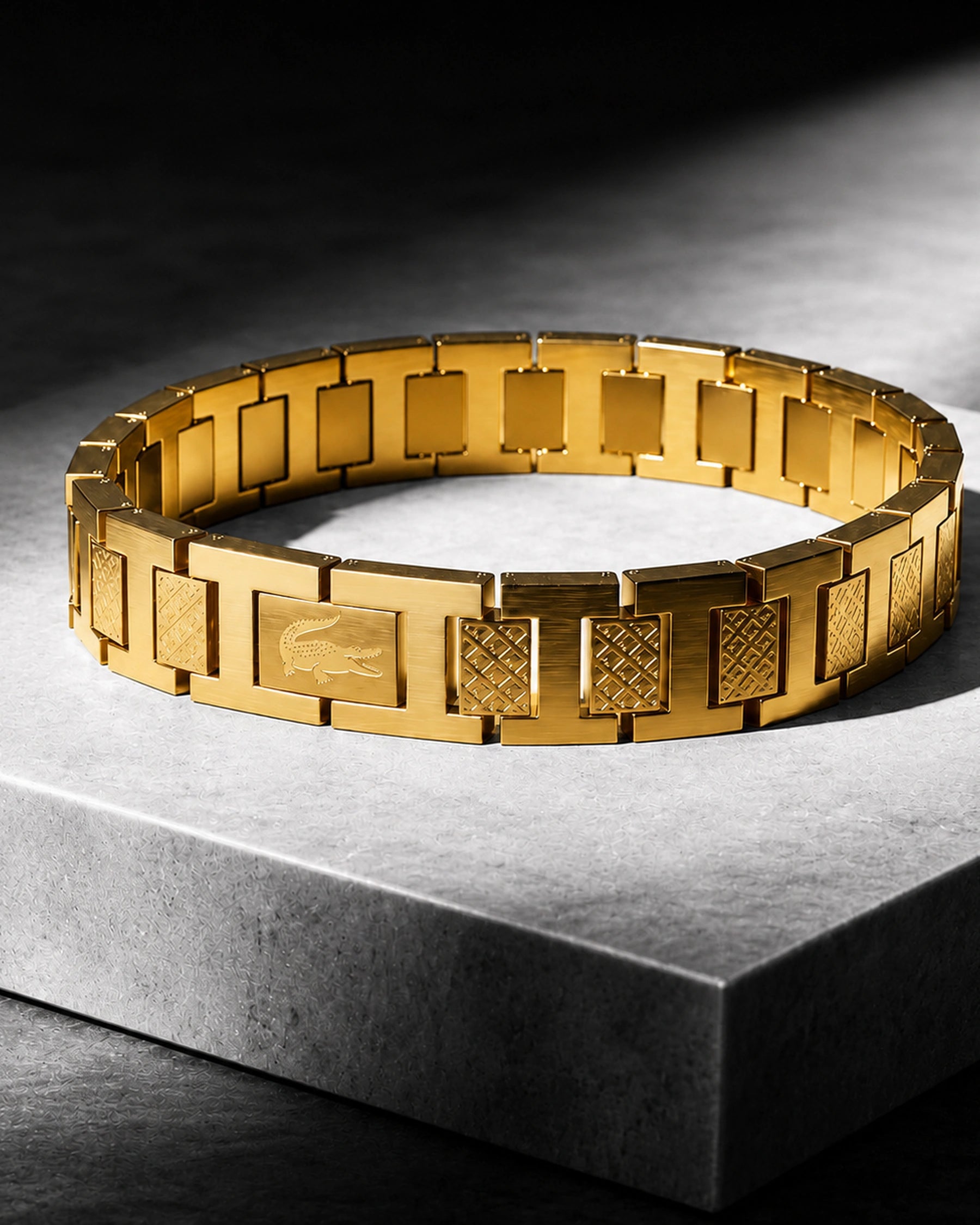 Lacoste-style men's bracelet in gold