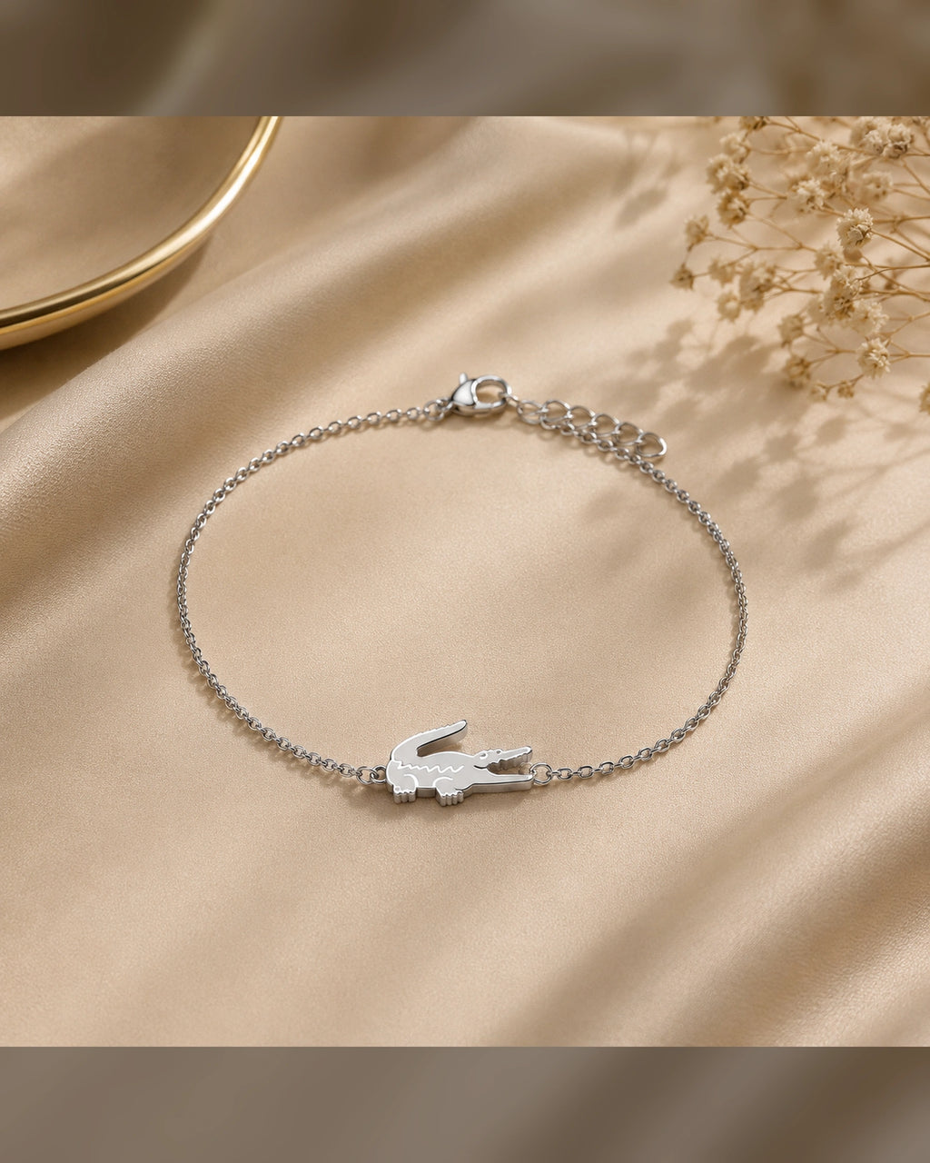 Lacoste-style women's bracelet in silver