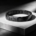 Men's black stainless steel link bracelet