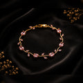 Pink gemstone charm bracelet
