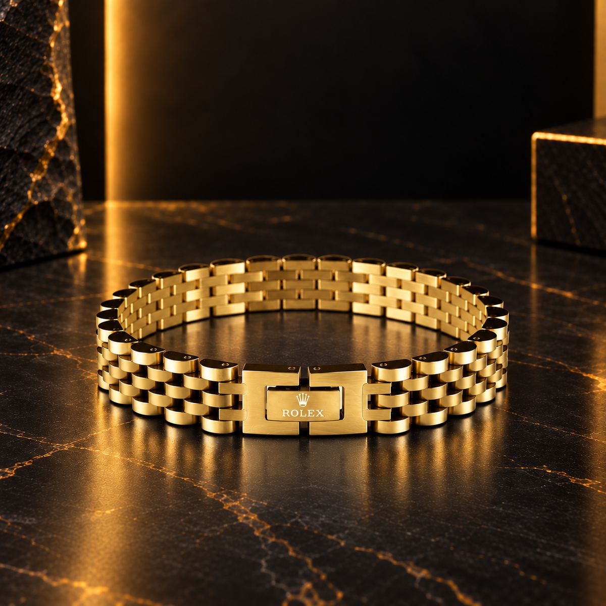 Royal stainless steel bracelet in gold