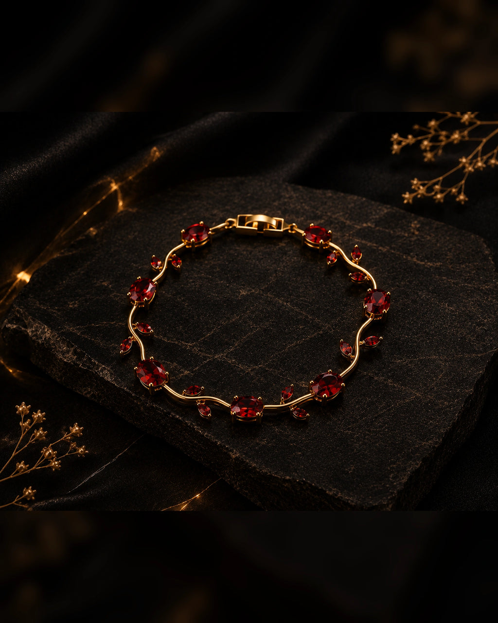 Tulip bracelet in red