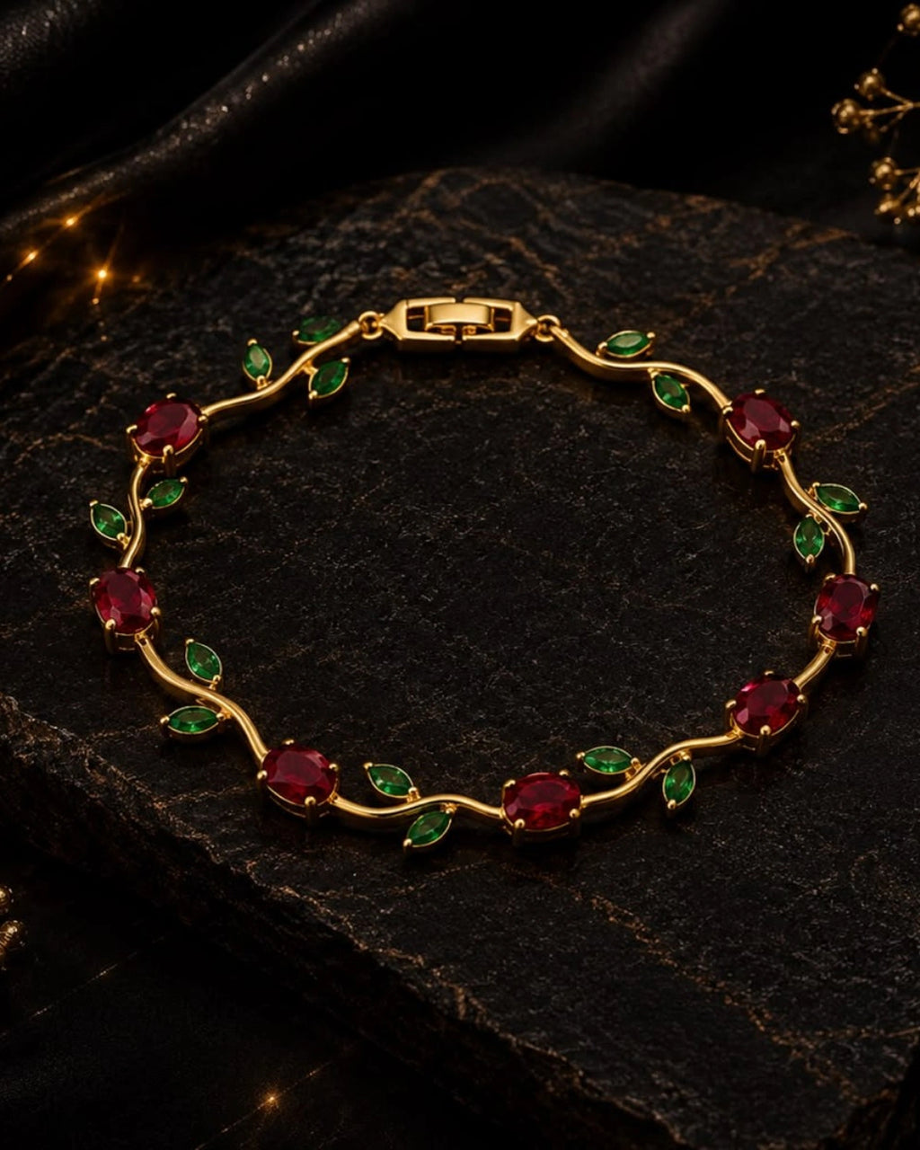 Tulip bracelet in red and green