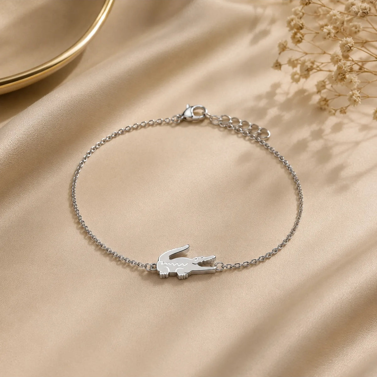 Women's silver stainless steel link bracelet